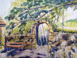 This arch is a favorite, I have painted it more than once. Watercolour and ink.