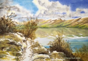 Derwent Water Water colour with ink